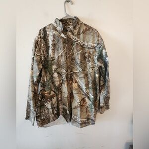 RedHead Real Tree Long Sleeve Button Camo Shirt Heavyweight mens medium